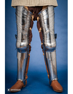 Armadura de perna medieval alemã, século XV