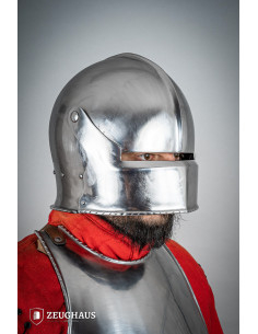 Capacete Swiss Sallet tipo Renaissance, acabamento polido