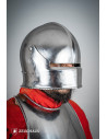 Capacete Swiss Sallet tipo Renaissance, acabamento polido