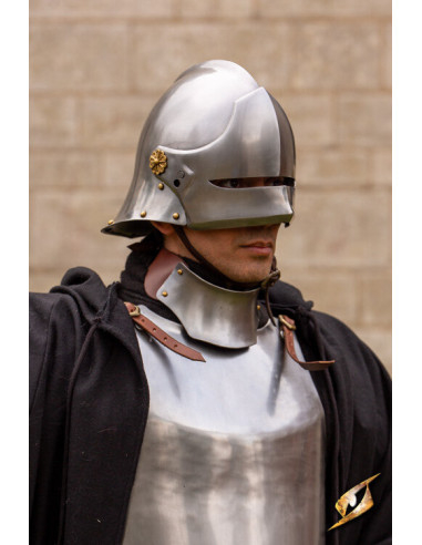 Capacete mercenário medieval Sallet modelo Renegade, acabamento fosco