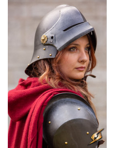 Capacete mercenário medieval Sallet modelo Renegade,...