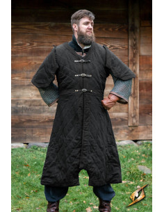 Modelo Dastan medieval gambeson, preto