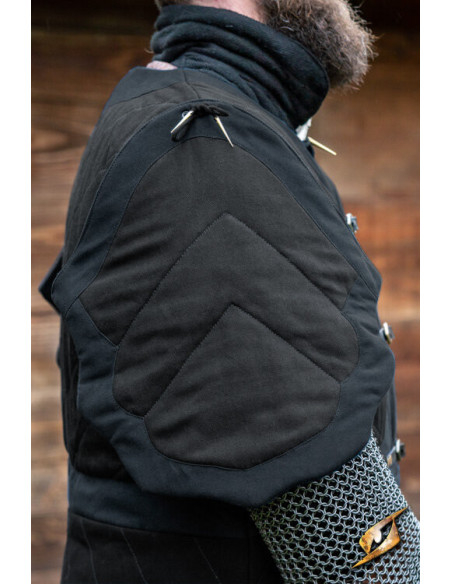 Modelo Dastan medieval gambeson, preto
