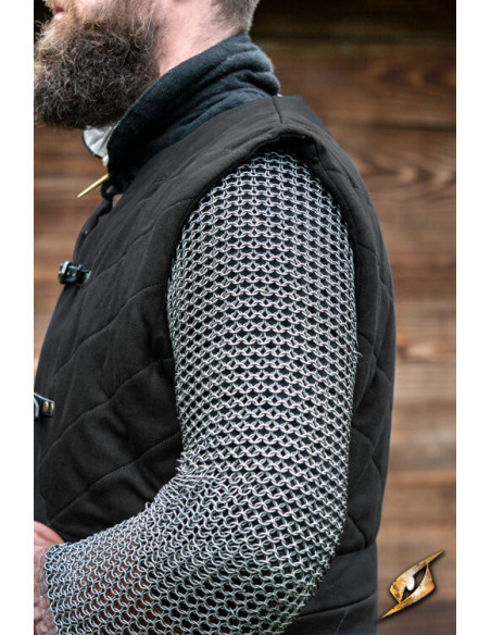 Modelo Dastan medieval gambeson, preto