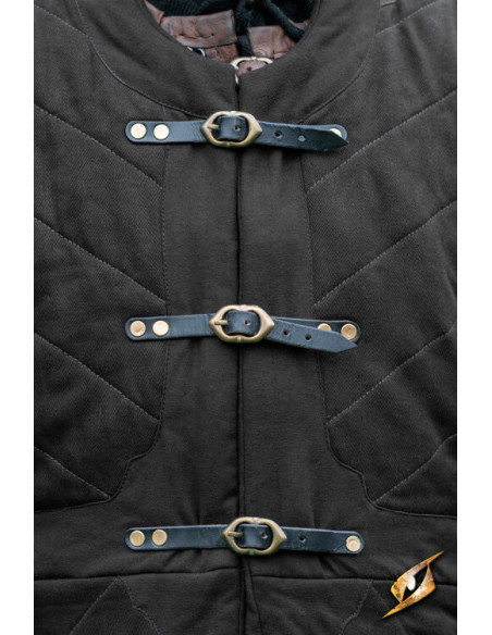 Modelo Dastan medieval gambeson, preto