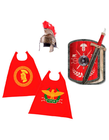 Pacote infantil Centurion Cornelius: Espada, escudo, capacete e capa