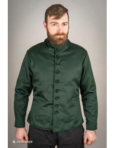 Gibão medieval de algodão Modelo Arming, verde