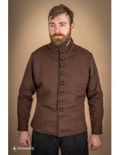 Gibão medieval de algodão Modelo Arming, marrom