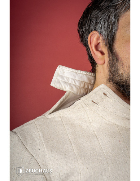 Gambeson medieval claro com luvas,...