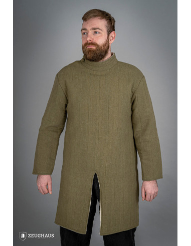 Gambeson de algodão de infantaria medieval, verde