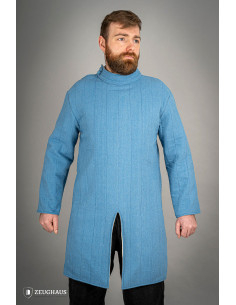 Gambeson de algodão de infantaria medieval, azul