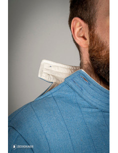 Gambeson de algodão de infantaria medieval, azul 2