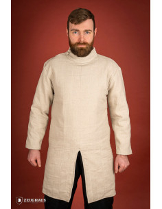 Gambeson de algodão de infantaria medieval, cor natural
