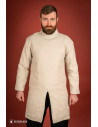 Gambeson de algodão de infantaria medieval, cor natural