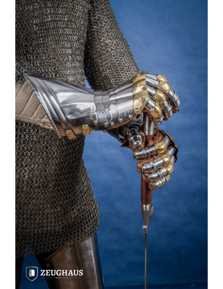 Manoplas medievais alemãs, aço e...