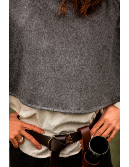 Gugel de lã medieval modelo Paul, cinza