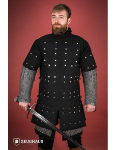 Brigantina medieval em aço macio, cor preta