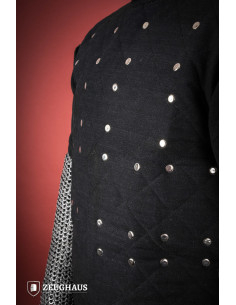 Brigantina medieval em aço macio, cor preta 2