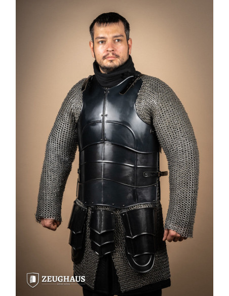 Peitoral medieval em aço macio polido...