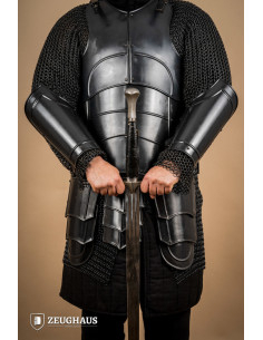 Pulseiras de guerreiro medieval em aço polido (27 cm.)