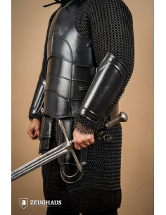 Pulseiras de guerreiro medieval em aço polido (27 cm.) 2