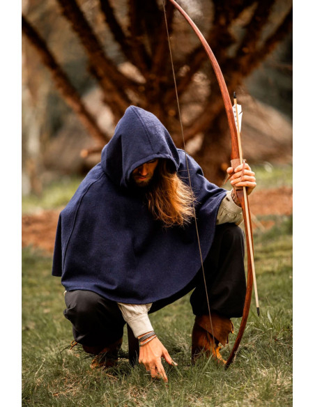 Gugel lã medieval modelo Paul, azul