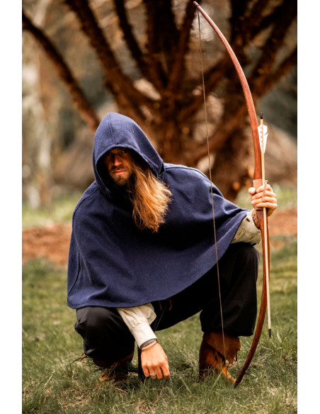 Gugel lã medieval modelo Paul, azul