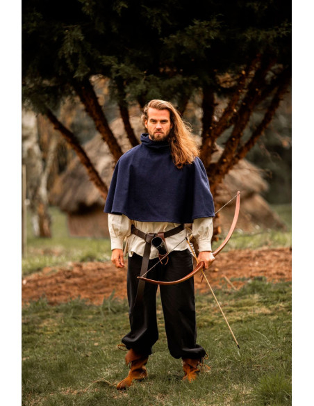 Gugel lã medieval modelo Paul, azul