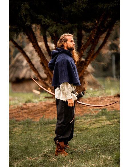 Gugel lã medieval modelo Paul, azul