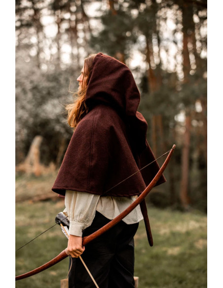 Gugel lã medieval modelo Paul, marrom...