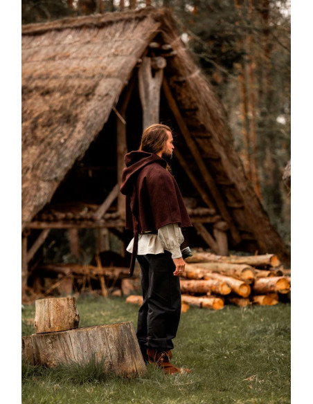 Gugel lã medieval modelo Paul, marrom...