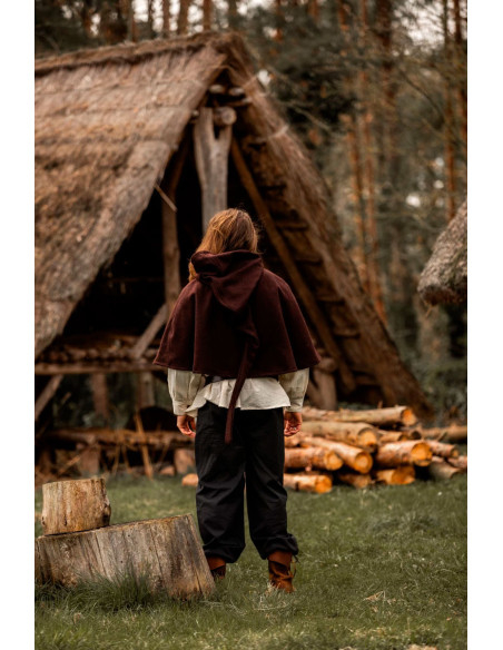 Gugel lã medieval modelo Paul, marrom...