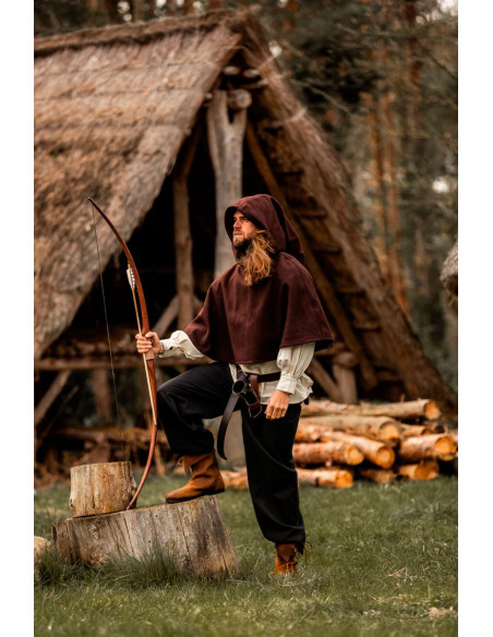 Gugel lã medieval modelo Paul, marrom...