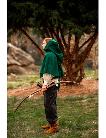 Gugel de lã medieval modelo Paul, verde