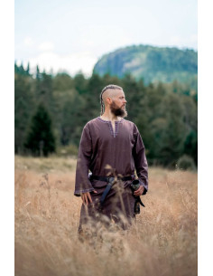 Túnica medieval Halvor, castanho escuro
