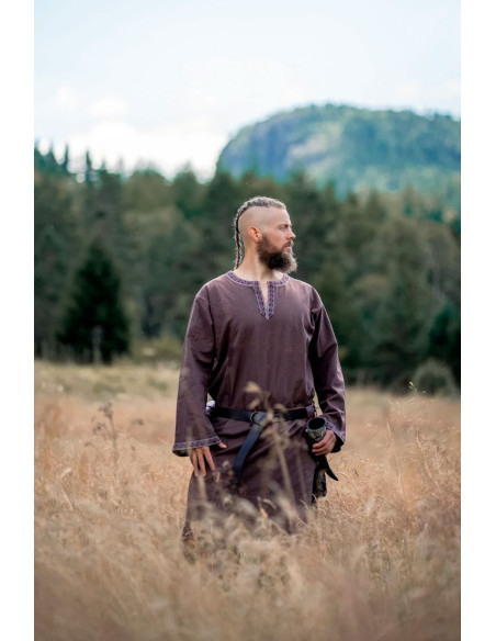 Túnica medieval Halvor, castanho escuro