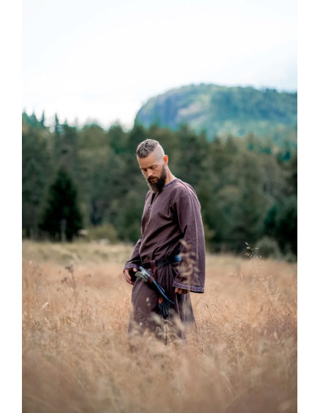 Túnica medieval Halvor, castanho escuro