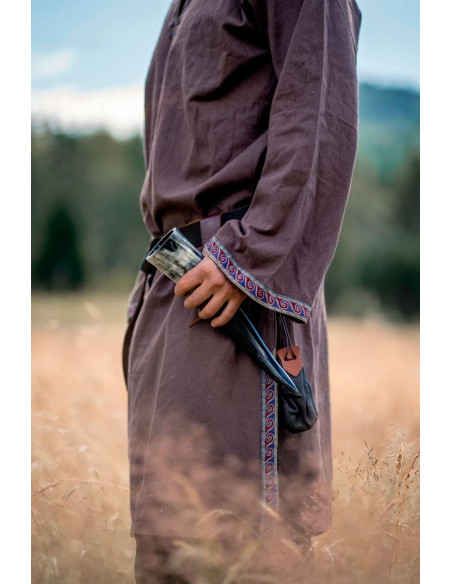 Túnica medieval Halvor, castanho escuro