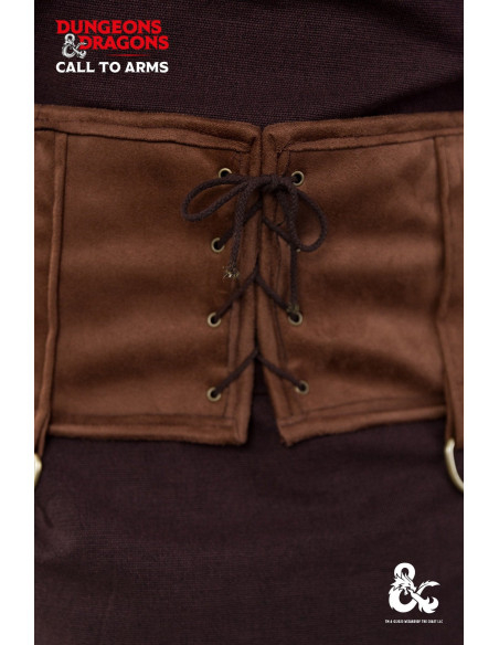 Cinto medieval de couro bárbaro, marrom