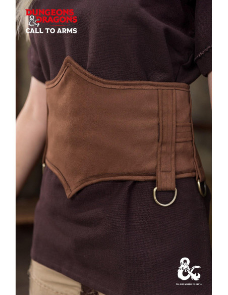 Cinto medieval de couro bárbaro, marrom