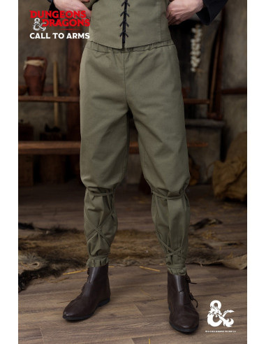 Calça medieval de algodão modelo Ranger, verde