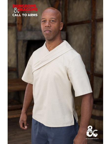Camisa de monge medieval, branco natural