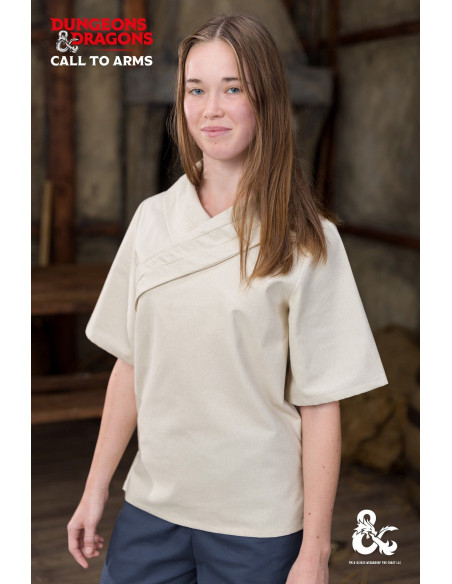 Camisa de monge medieval, branco natural