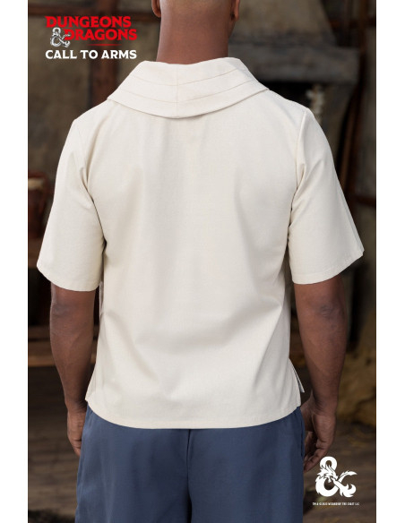 Camisa de monge medieval, branco natural