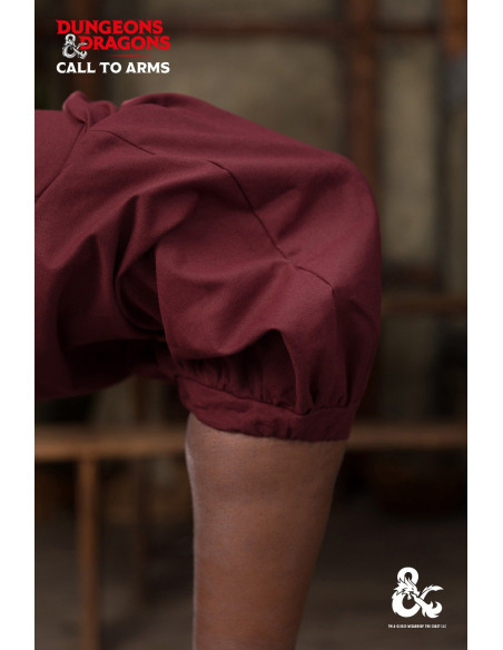 Calça de monge medieval, cor bordô