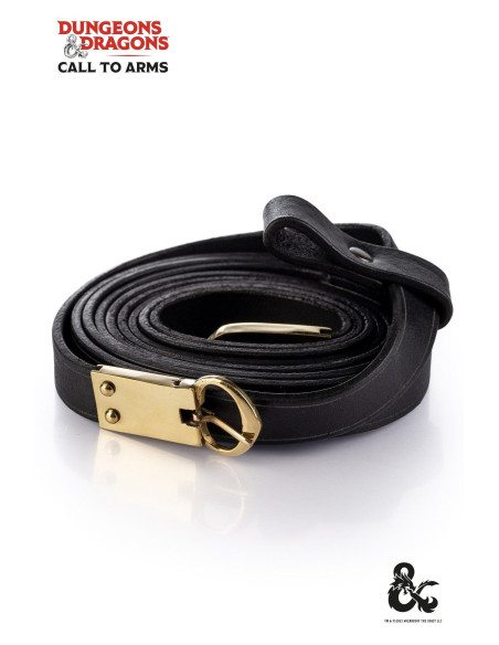 Cinto medieval duplo de couro, cor preta