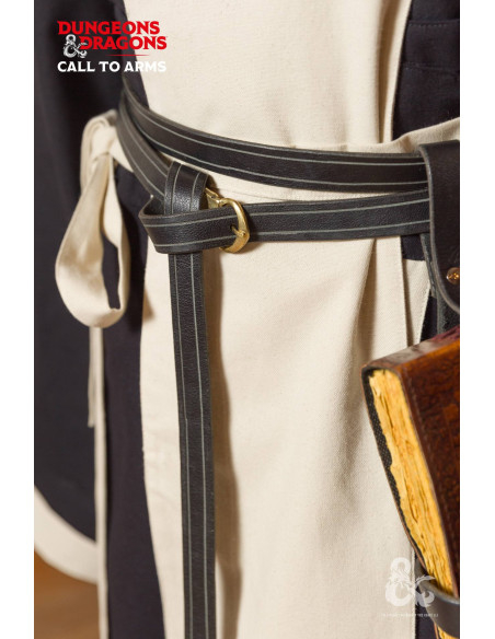 Cinto medieval duplo de couro, cor preta