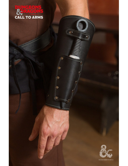 Pulseiras medievais de couro, pretas