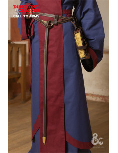 Cinto medieval duplo de couro, cor marrom 2