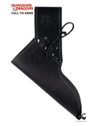 Baldric de couro medieval para espadas, preto